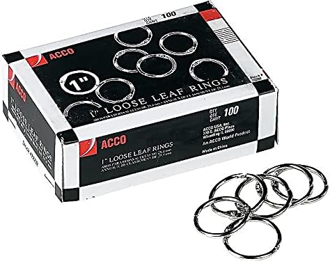 Acco 72202 Metalni prstenovi za knjige, 1-inčni promjer, 100 prstenova / kutija