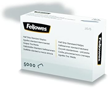 Fellowes Staples 26/6 mm za pola striptiz STRAPLERS - kutija od 5000, 1 paket - srebro