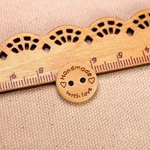 U-K 100 kom ručno rađen sa ljubavnim gumbom Okrugli oblik Prirodni drveni tasteri za šivanje spomenika i DIY