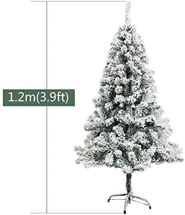 ZPEE 3,9ft Snow Flocked Xmas Dekoracija MATERIJALA PVC božićno drvce, umjetno sa metalnim štandom lako sastavljanje