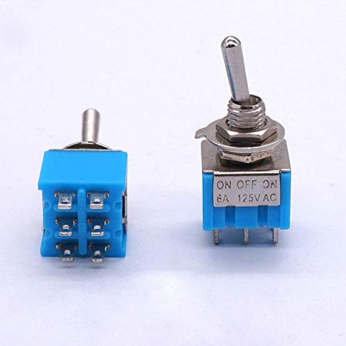 Nibyq 10pcs Mini MTS-203 6-pin uključen / isključen / na 6A 125V 3 Pozitovanje preklopnika