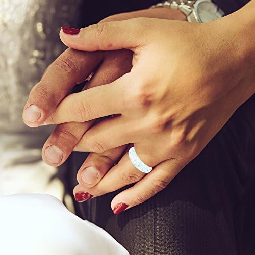 LUNIQI Silikonski vjenčani prsten za žene, tanka i slaganje izdržljiva gumena sigurna traka