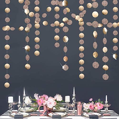 5 Pack Circle Dots Garland Champagne Gold Party Decorations Papir Garland Party Streameries