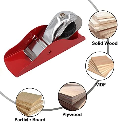 Mini ručna blanjalica 3-1/2 inča Crvena Podesiva, koristi se za obradu drvenih rukotvorina, projekte rezbarenja