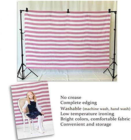 7x5ft ružičaste i bijele pruge fotografija od meke tkanine pozadine za djecu Baby Show Photo pozadina