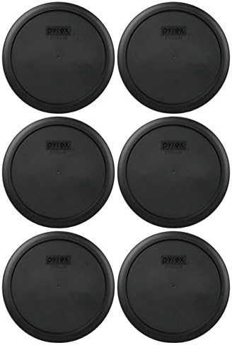 Pyrex 7402-PC 6/7 Cup Crni okrugli plastični poklopac za čuvanje hrane, proizveden u SAD-u-2