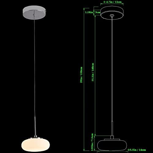 Kinglong Privjesak za svjetlo za kuhinju, podesivo integrirano viseće svjetlo sa staklom 4,8W, moderne