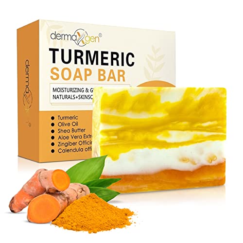 DERMAXGEN Organic Turmeric Soap Bar | Pure Natural Handcrafted Skincare, face & Body Cleanser