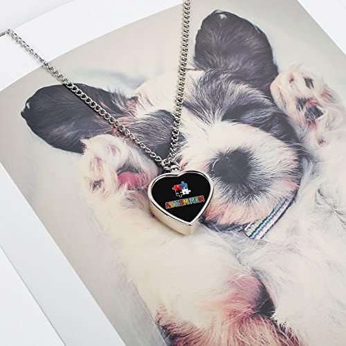 Autizam mama urna za kućne ljubimce ogrlica kremiranje srce privjesak spomen uspomena nakit za pse