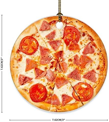 Slanina Pizza ukrasi 2021 božićno drvo Decoraions Realistični ukrasi za vješanje hrane doule-side dizajn Pizza