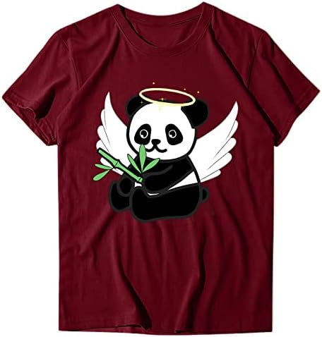 BMISEGM ženska majica majica s kratkim rukavima Panda Baggy Summer casual majica