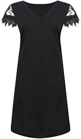 Nokmopo ženske casual haljine plus veličine casual pozicioniranje Ispis V-izrez čipke ploče kratka rukava