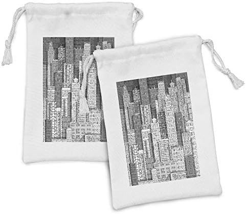 Lunarble New York tkanina set od 2, visoke zgrade metropolitanskih nebodera i blizanaca, male torbe za izvlačenje