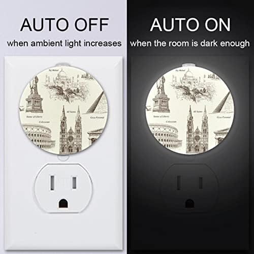 2 paket Plug-in Nightlight LED noćno svjetlo sa senzorom sumraka do zore za dečiju sobu, rasadnik,