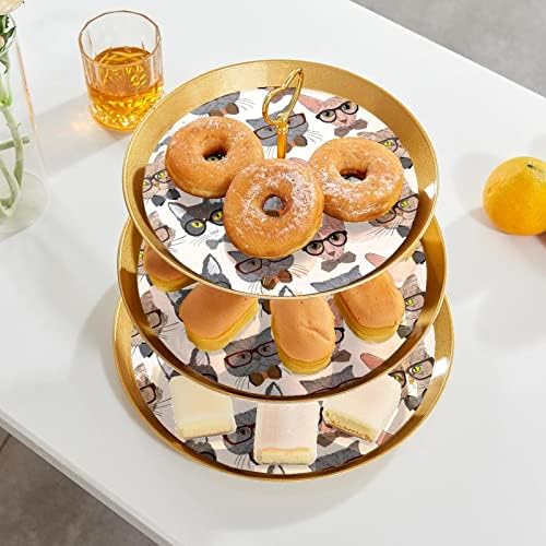 Troieredna stalka za desert Cupcake Voće ploča Plastična držač za posluživanje zaslona za rođendan vjenčanja za