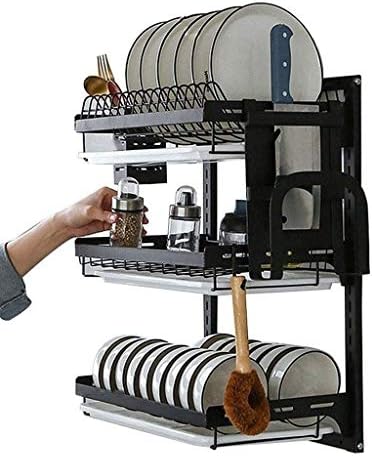Neohy zidni nosač sa 3 sloja, kuhinjski nosač od nehrđajućeg čelika, sa kapljicom / visećim štapićima