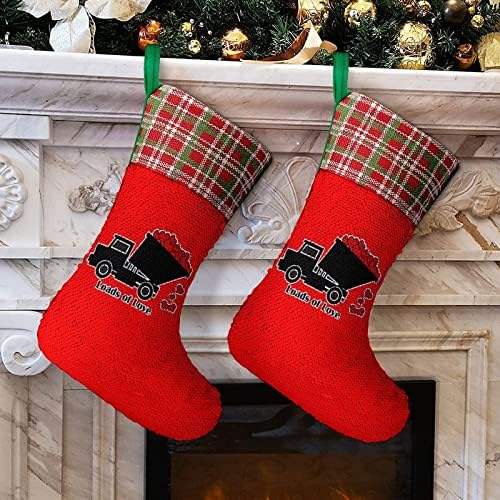 Telo love Sequin Božićne prazničke čarape Reverzibilna boja Promjena čarobnih zaliha za Xmas Tree