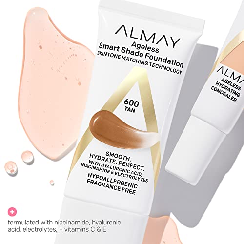 Anti-Aging Foundation by Almay, Smart Shade Makeup za lice sa hijaluronskom kiselinom, niacinamid,