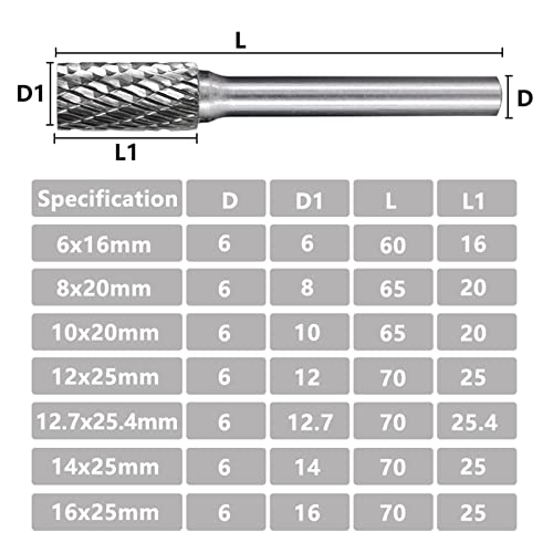 Dvostruko rezane rotacione turpije za metal prečnik 12-25, 4 mm 6mm drška Tungsten Carbide Burr Bit