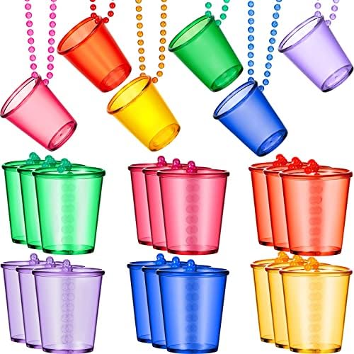 24 komada Shot Glass na perli ogrlica Plastic Shot Cup ogrlica Bachelorette Party Team mladoženja