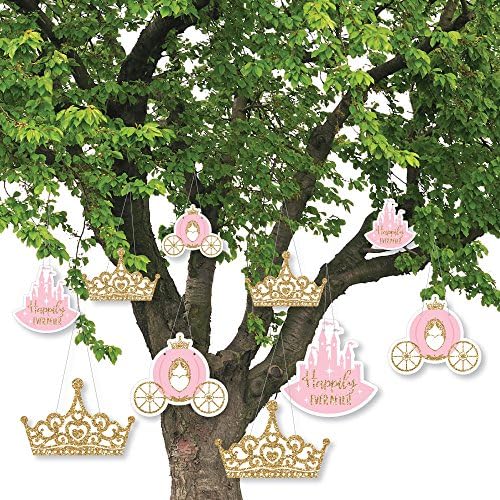 Viseća kruna od malene princeze - vanjski viseći dekor - ružičasta i zlatna princeza za bebe