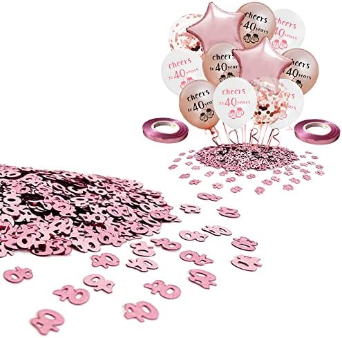 40. rođendan konfeti sa balonom, broj 40 Glitter Confetti za 40. rođendan godišnjica Vjenčanje