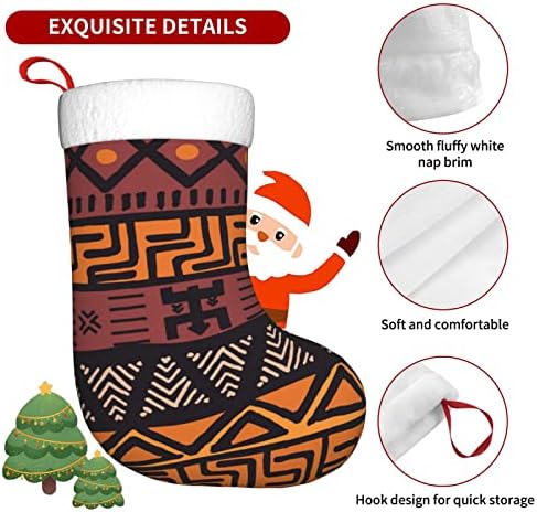 YileQuan 18 inča Božićne čarape Klasične čarape, afrički blato Krpom Tribal, za obiteljski odmor