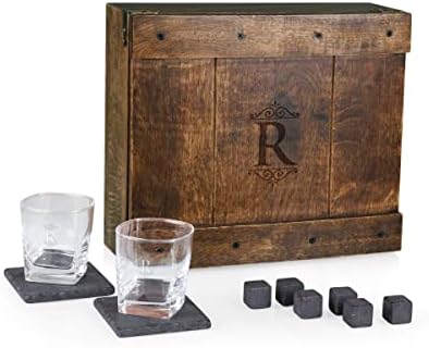 LEGACY - brend za piknik personalizirani Monogram inicijali Whisky Box Poklon Set, 15 x 13 x 4,75,