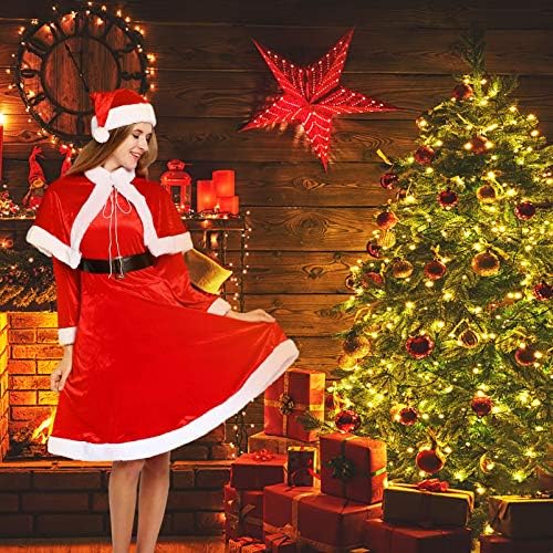 KESYOO Santa Claus Outfit Ženske Božićne žene Santa Kostim Poliester Xmas Cosplay Outfit Haljina