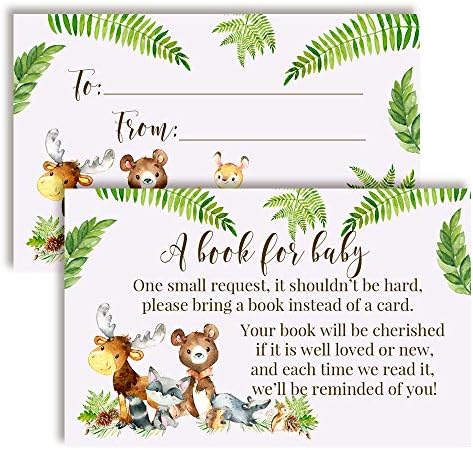 Karte sa vodenim konorom šumske komiče Donesite knjigu za tuševe za bebe, 20 2,5 po 4 inčni dvostrano umetanje
