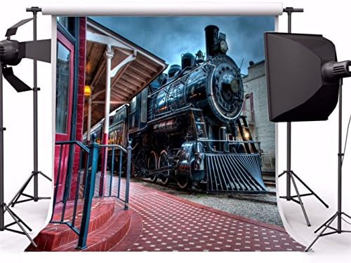 Aofoto 5x5ft stara parna lokomotiva fotografija pozadina Vintage Željeznička stanica Photo Studio pozadina