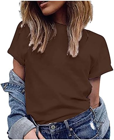 Ženske vrhove i bluze 2023 Majica s kratkim rukavima s kropom kratkih rukava ukupne povremene majice za žene