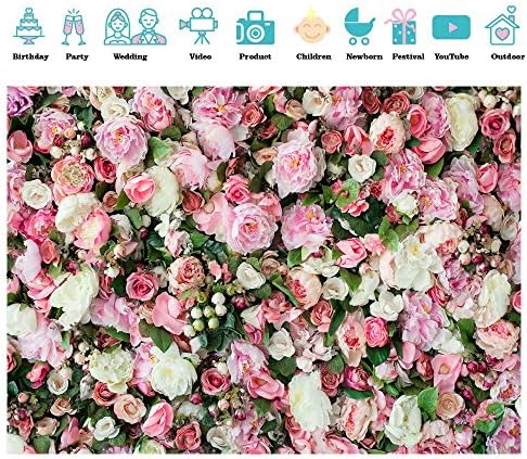 SJOLOON Spring Flowers Pozadine za fotografiju Pink Rose cvjetna pozadina za vjenčanje Baby Shower svadbena