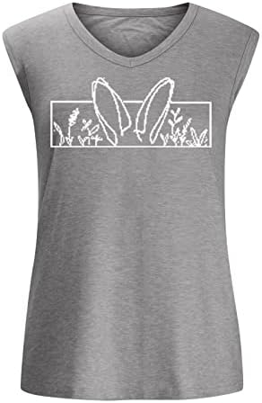 OPLXUO ženski ljetni grafički vrhovi rezervoara, Ležerne prilike sa labavim t majicama V-izreznim