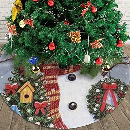 Lveshop Snjegović Božićno drvce Božićno suknje Luksuzno okruglo zatvoreno Vanjski mat rustikalni Xmas
