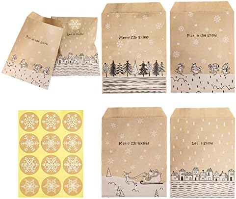 Šik& TNK 24sets Holiday odbrojavanje do Božića Advent Kalendar Kraft papirne kese Favor pakovanje