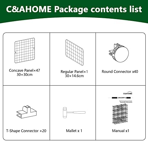C & Ahome Cube Storage, žičana kocka s velikim i malim razdjelnicima, metal C Grids Organizator