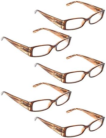 LUR naočare za čitanje 5 pakovanja ženskih pravougaonih čitača uključuju naočare za sunce