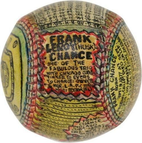 Prekrasna Frank Chance Ručno oslikano George Sosnak Folk Art Baseball 1/1 potpisan - autogramirana MLB Art
