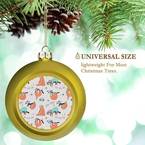 Funny lenjivaca dole Božić kugle Ornament Shatterproof za čari Božić stablo Hanging ukras