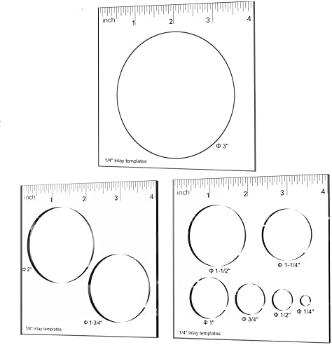 3 kom. Circle ruter Jig predlošci, predlošci usmjerivača kruga za obradu drveta, kružni predložak predloška