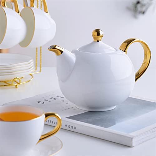 HDRZR Elegantna kost Kina Tea set za čaj čaj keramički lon cvijet Teapot set za kavu Platinum Rim čaj za