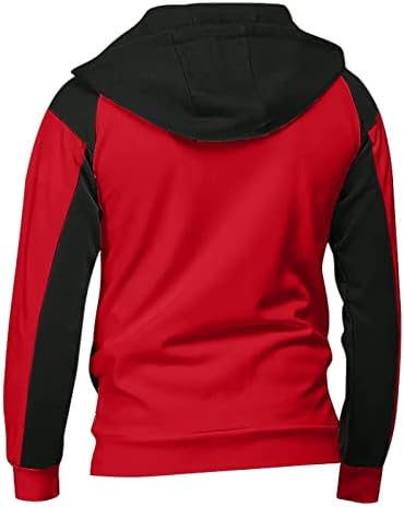 Saxigol Zip up hoodie, duge rukave sa punim zatvaračem slim fit lagani gornji kaput za patchwork s kapuljačom