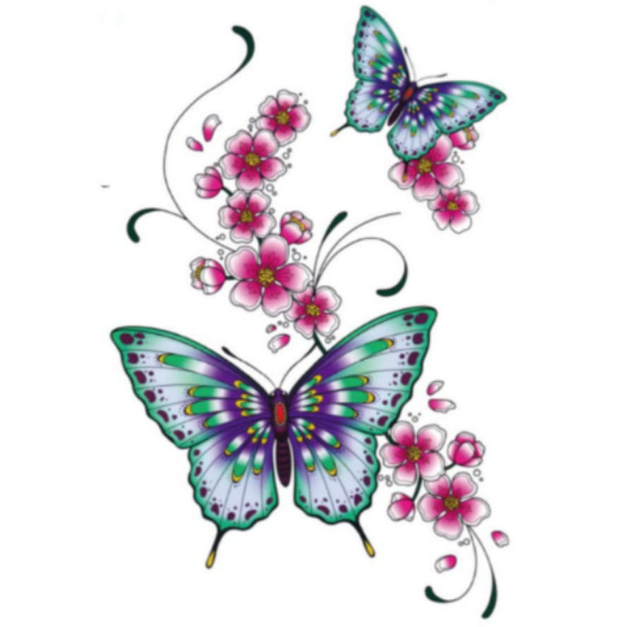 1pc vodootporna privremena dugotrajna naljepnica za tattoo velika prekrasna leptir tetovaža