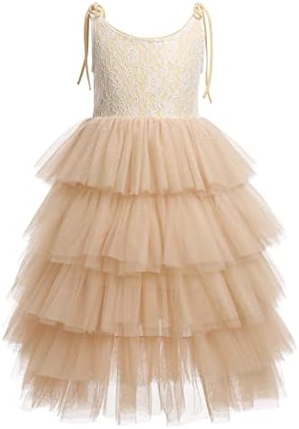 Cvjetne djevojke Boho čipka haljina vjenčanja rođendan odijelo rufffle čipke Ljetni tulle Pageant party
