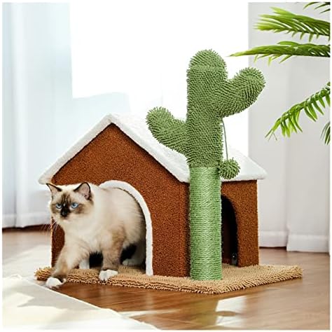 Houkai Cactus Cat Tree Cat Tower sa daskom za grebanje sisala za zatvorene mačke Cat Condo Kitty Play House