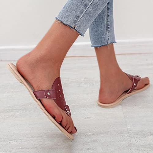 Flip Flops za žene, ženske ljetne modne bejzbol sandale ravne papuče otvorene cipele u ugodnoj cipela na plaži