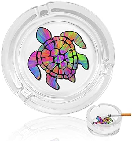Morska kornjača Tye-Dye Glass Ashtray okrugle cigarete Kućište za nosače pepela za kućni uredski ukras