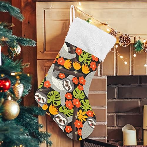 Xigua Slatke Slove Božićne čarape Bijela plišana manžetna čarapa za poklone za ukrase za zabavu
