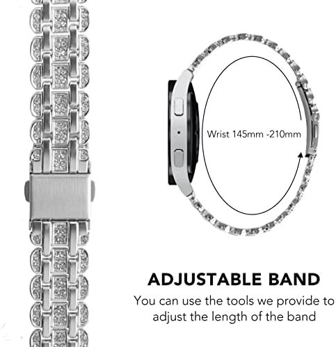 Aresh kompatibilan sa Samsung Galaxy Watcsu 5 40mm 44mm trake nakit Bling Diamond Metal Strap narukvica, zamjena